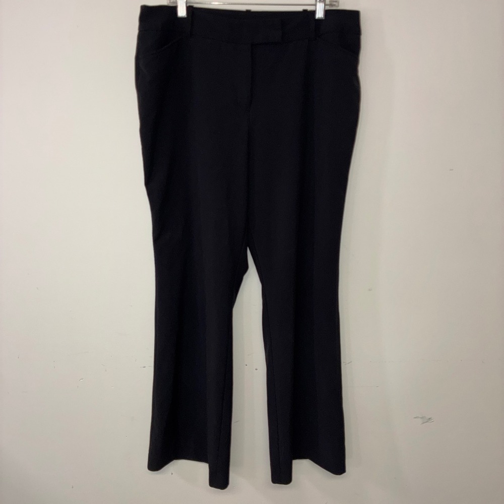 427 Minimalist George Dress Pants 16 Black Straight Leg Workwear Trousers